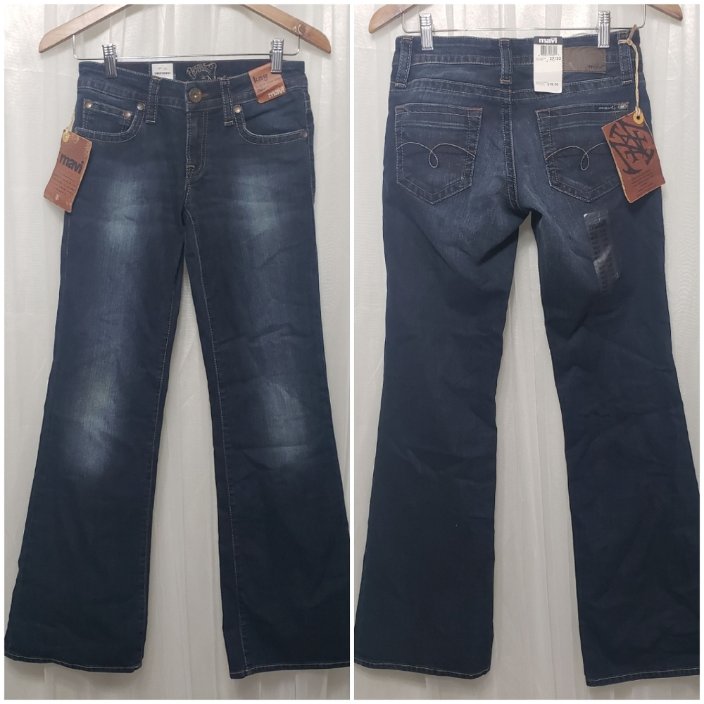 Mavi Jeans NWT Sz 27 Kay Flare Dark Wash